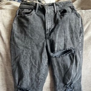 Black ripped Ultra High-Rise Vintage Straight Jean